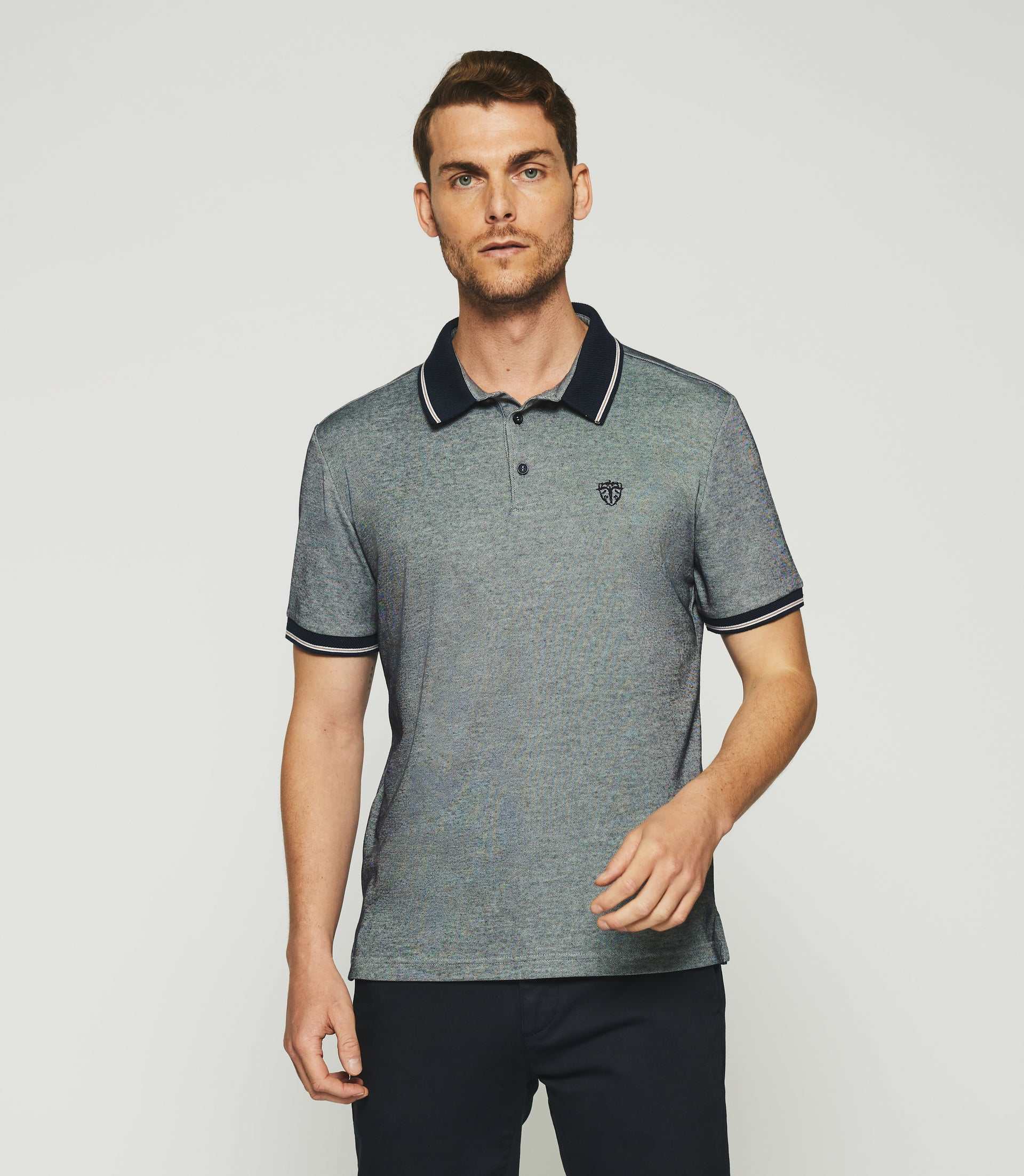 Polo avec broderie marine chiné GUYOT - IZAC