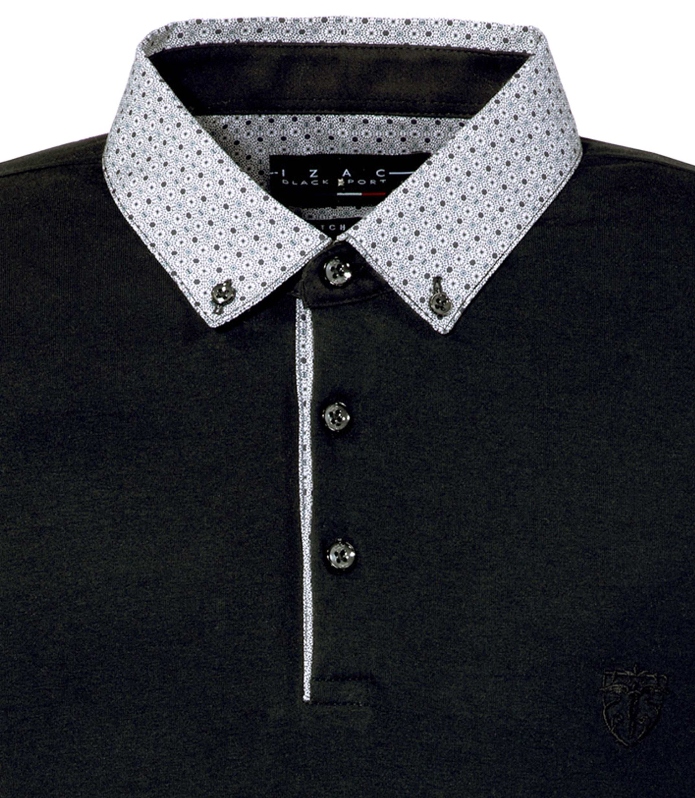 Polo manches longues noir "Calix" - IZAC