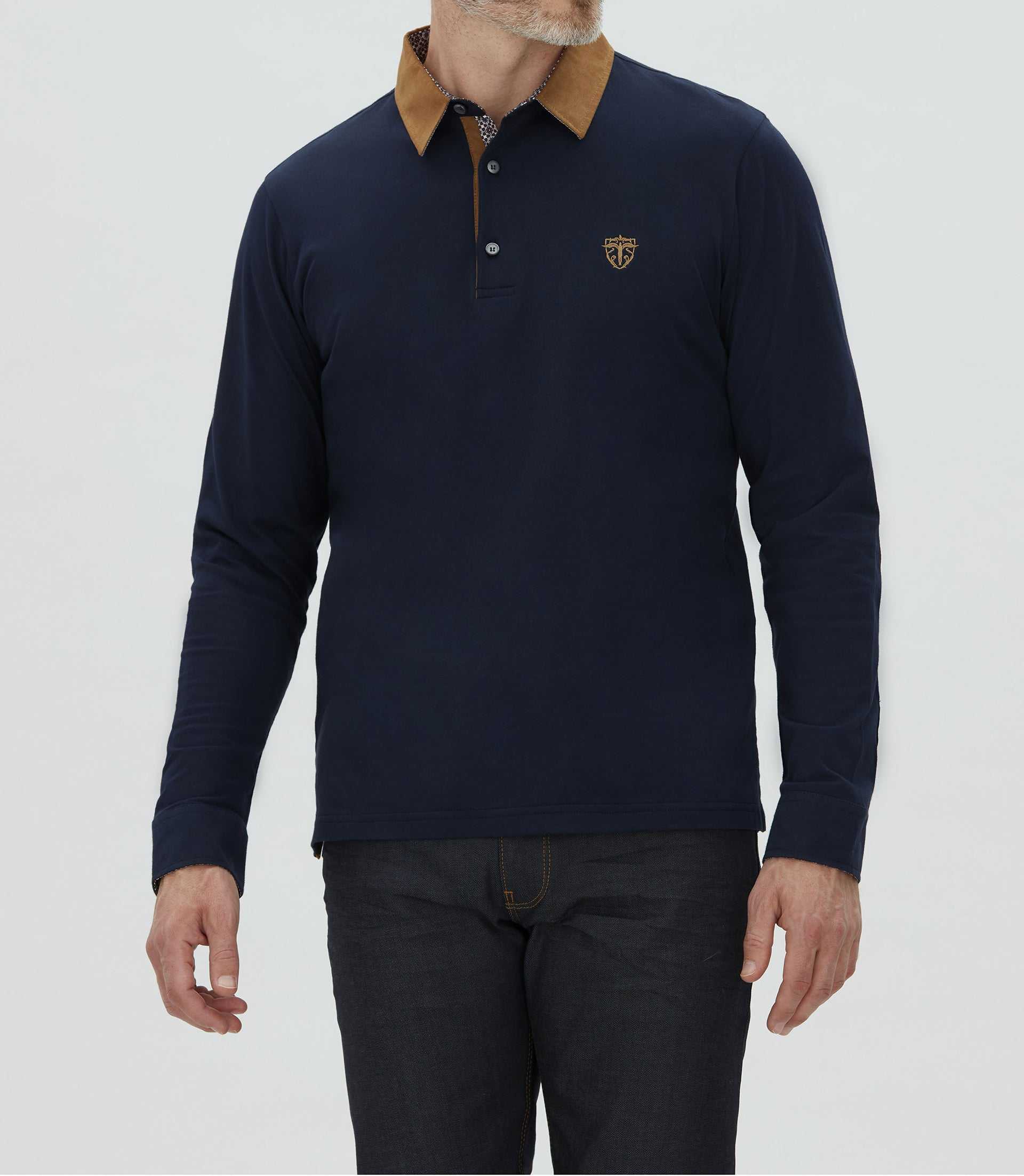 Polo jersey chemise marine "Carl" - IZAC