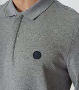 Polo manches longues gris chiné "Dexter" - IZAC