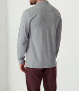 Polo manches longues gris chiné "Dexter" - IZAC