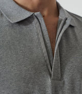 Polo manches longues gris chiné "Dexter" - IZAC