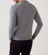 Polo manches longues gris chiné "Diego" - IZAC