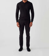 Polo manches longues noir "Diego" - IZAC