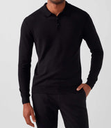 Polo manches longues noir "Diego" - IZAC