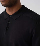 Polo manches longues noir "Diego" - IZAC
