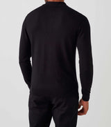 Polo manches longues noir "Diego" - IZAC
