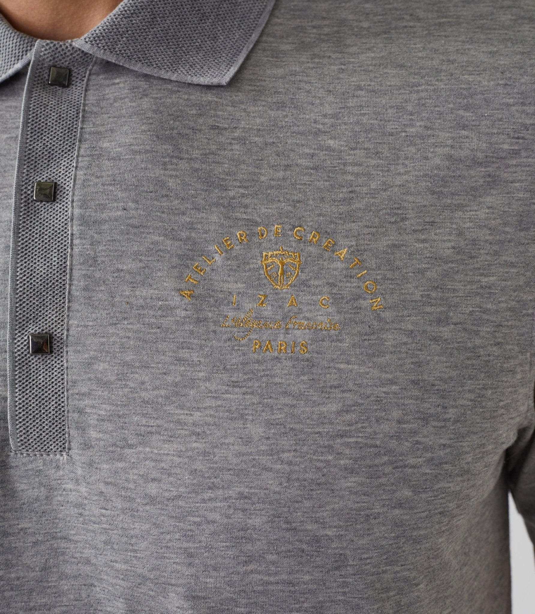 Polo manches courtes gris chiné "Dorian" - IZAC