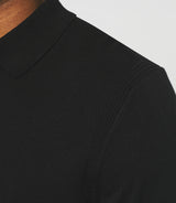 Polo en maille manches longues noir NEIL - IZAC