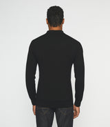 Polo en maille manches longues noir NEIL - IZAC
