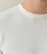 Pull col rond ciel - blanc "Fapoleon" - IZAC