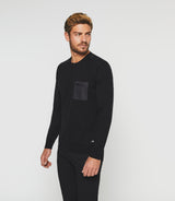 Pull col rond noir "Darius" - IZAC