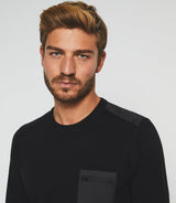 Pull col rond noir "Darius" - IZAC