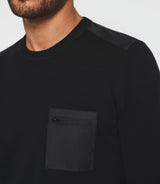 Pull col rond noir "Darius" - IZAC