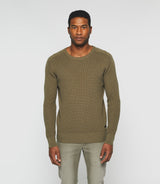 Pull col rond kaki "Django" - IZAC