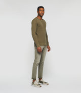 Pull col rond kaki "Django" - IZAC