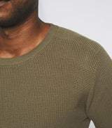 Pull col rond kaki "Django" - IZAC
