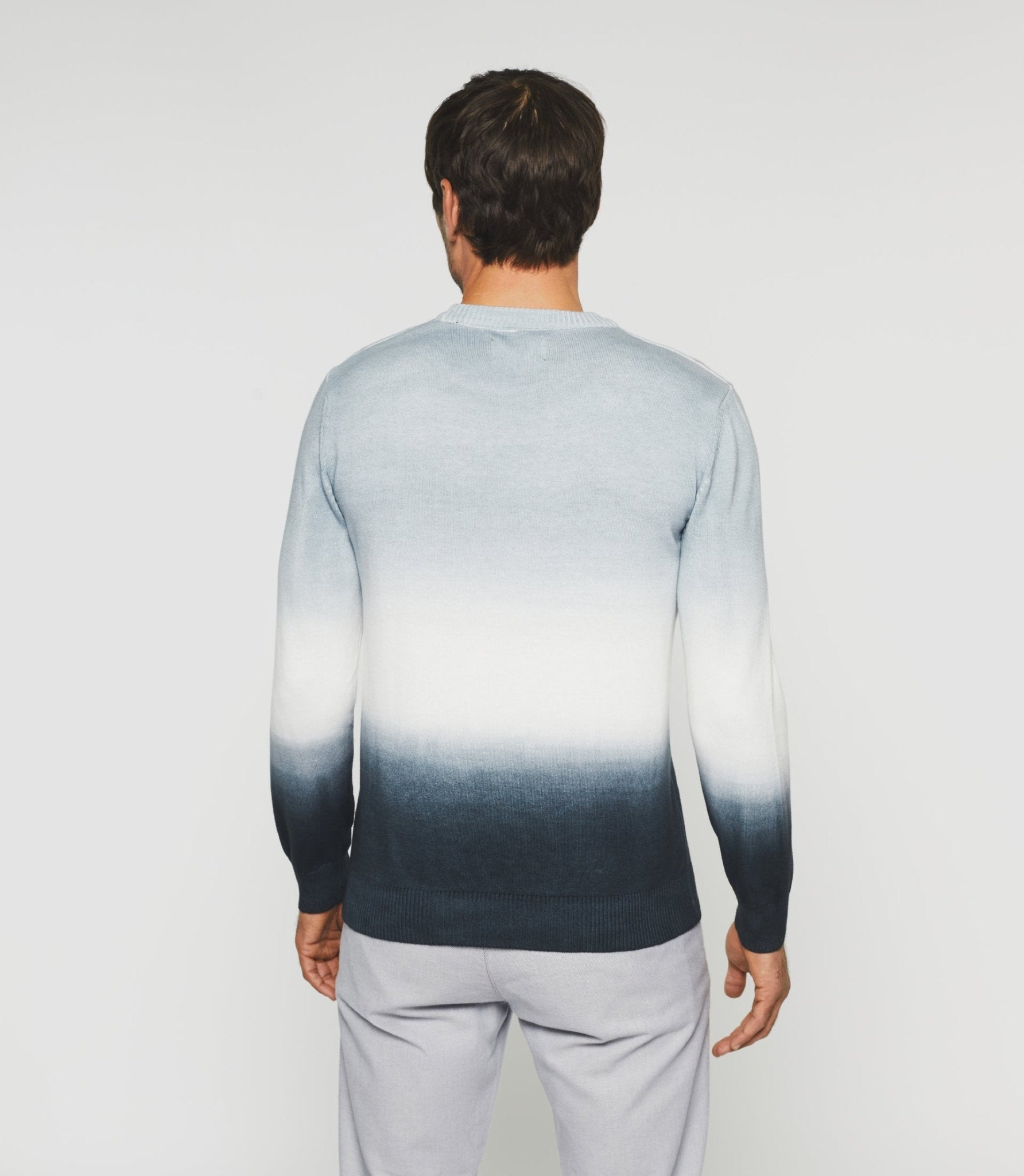 Pull col rond dégradé gris "Droguo" - IZAC