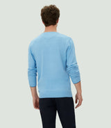 Pull col V bleu ciel chiné "Lambert" - IZAC