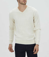 Pull col V écru "Lambert" - IZAC