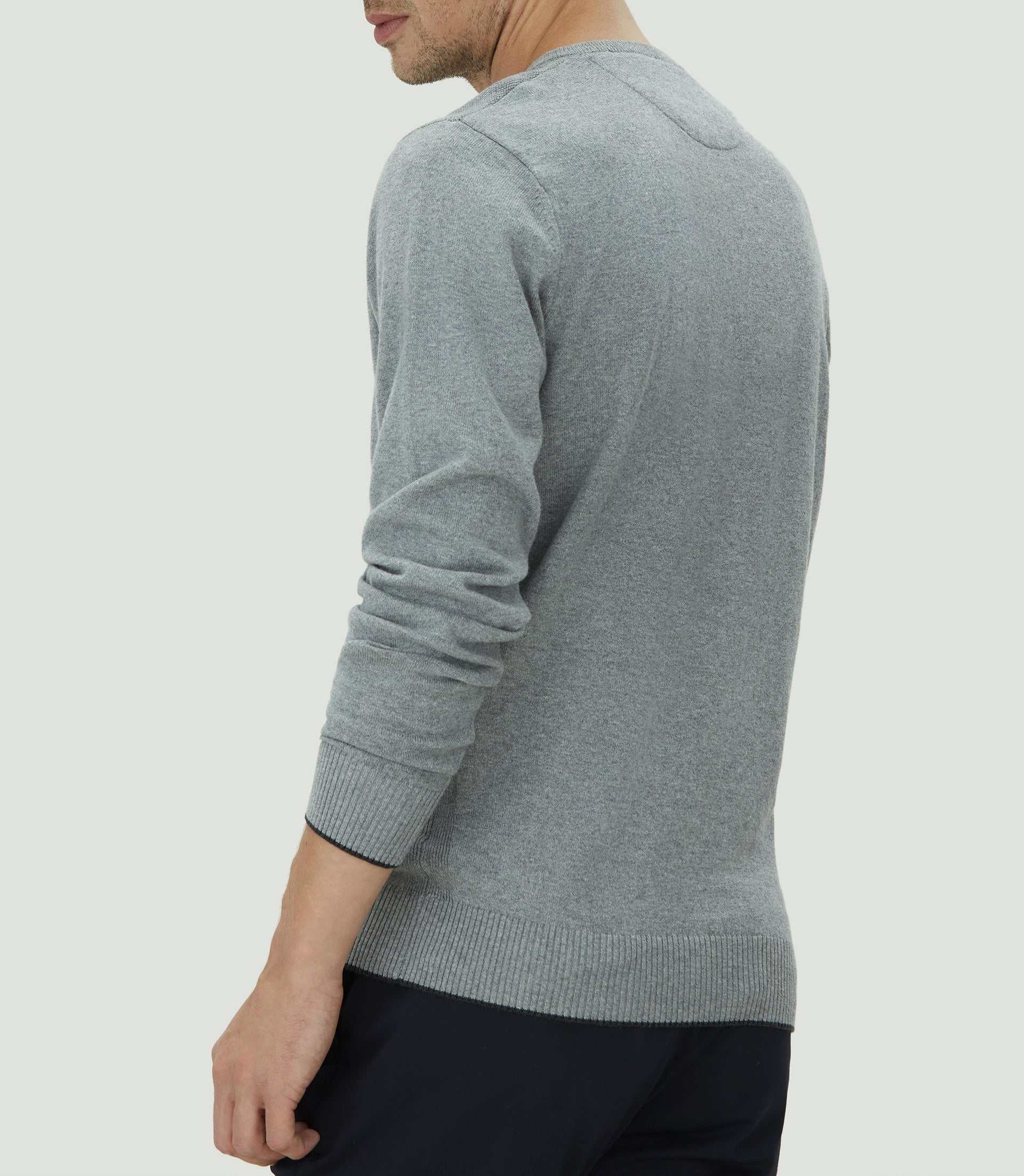 Pull col V gris chiné "Lambert" - IZAC