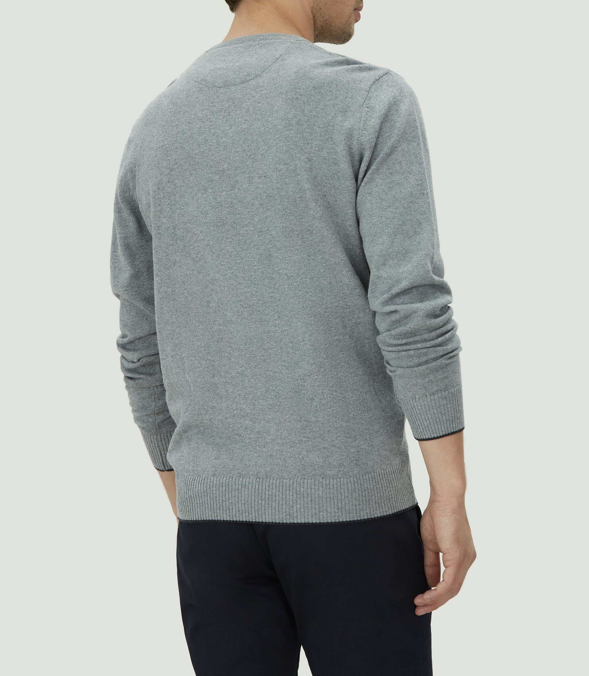 Pull col V gris chiné "Lambert" - IZAC