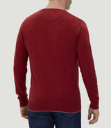 Pull col V rouge chiné "Lambert" - IZAC