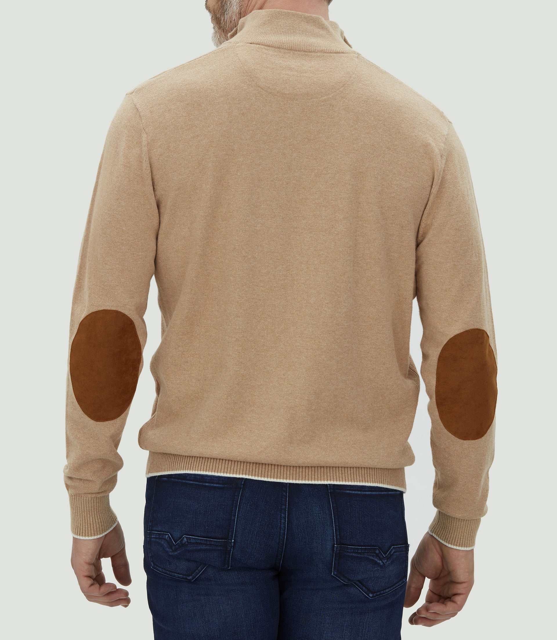 Pull col zippé beige chiné "Lancelot" - IZAC