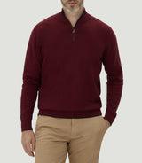 Pull col zippé bordeaux "Lancelot" - IZAC
