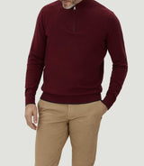Pull col zippé bordeaux "Lancelot" - IZAC