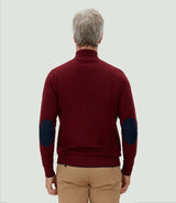 Pull col zippé bordeaux "Lancelot" - IZAC