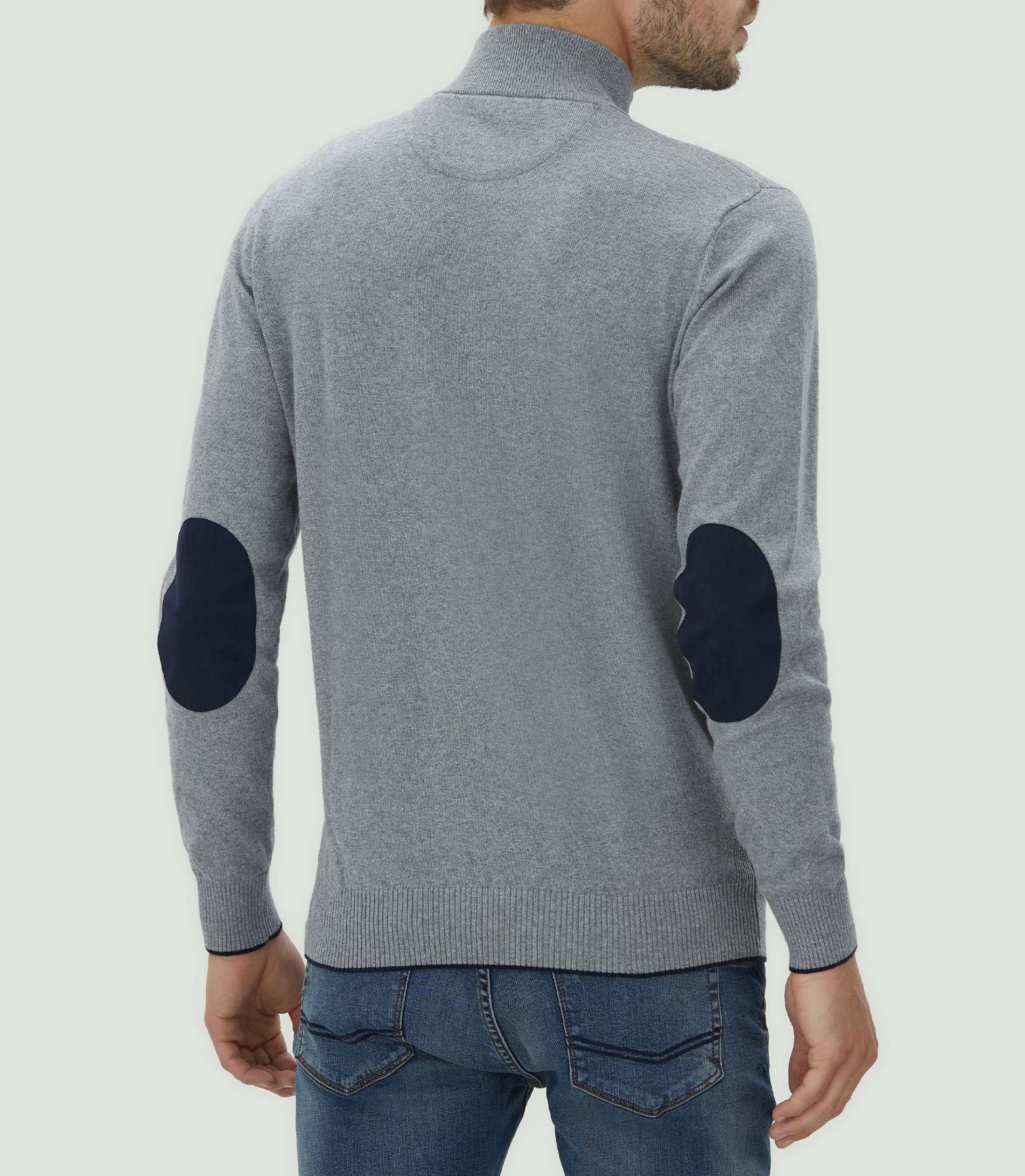 Pull col zippé gris chiné "Lancelot" - IZAC