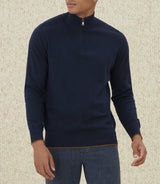 Pull col zippé marine "Lancelot" - IZAC