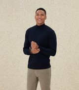 Pull col mi - haut marine "Lazare" - IZAC