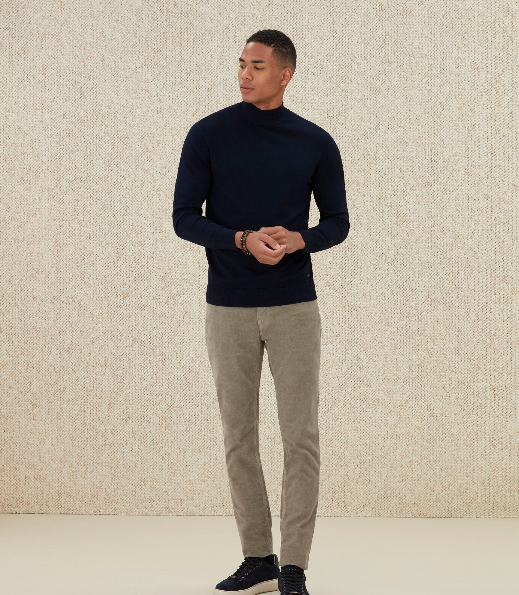 Pull col mi - haut marine "Lazare" - IZAC