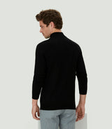 Pull col cheminée noir "Lazare" - IZAC