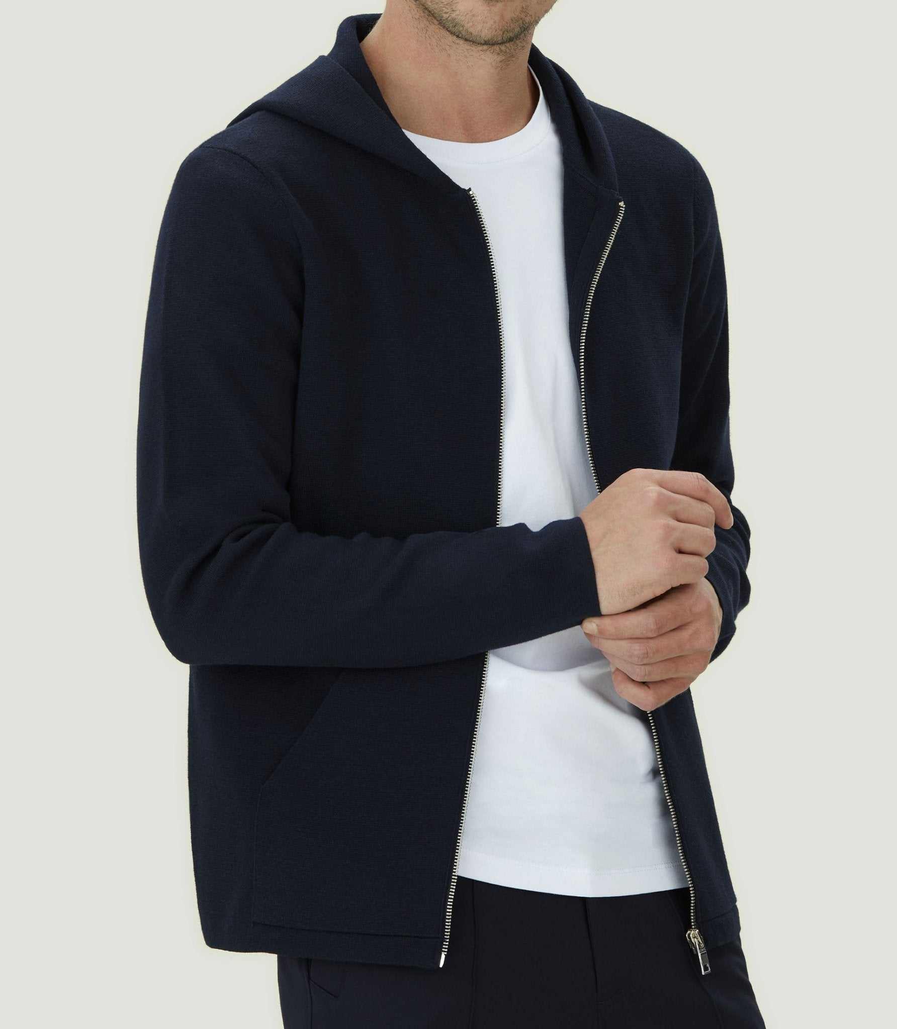 Gilet zippé à capuche marine "Leith" - IZAC