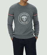 Pull col rond en coton gris "Leito" - IZAC