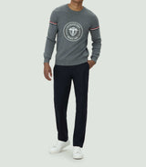 Pull col rond en coton gris "Leito" - IZAC