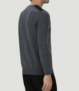Pull col rond à empiècements anthracite "Lenna" - IZAC