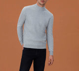 Pull à col mi - haut gris "Lorentin" - IZAC