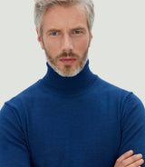Pull col roulé bleu"Lucciano" - IZAC