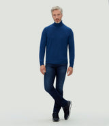 Pull col roulé bleu"Lucciano" - IZAC