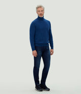 Pull col roulé bleu"Lucciano" - IZAC