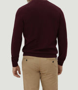 Pull col V mérinos bordeaux "Ludgy" - IZAC
