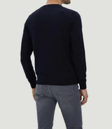 Pull col V mérinos marine "Ludgy" - IZAC