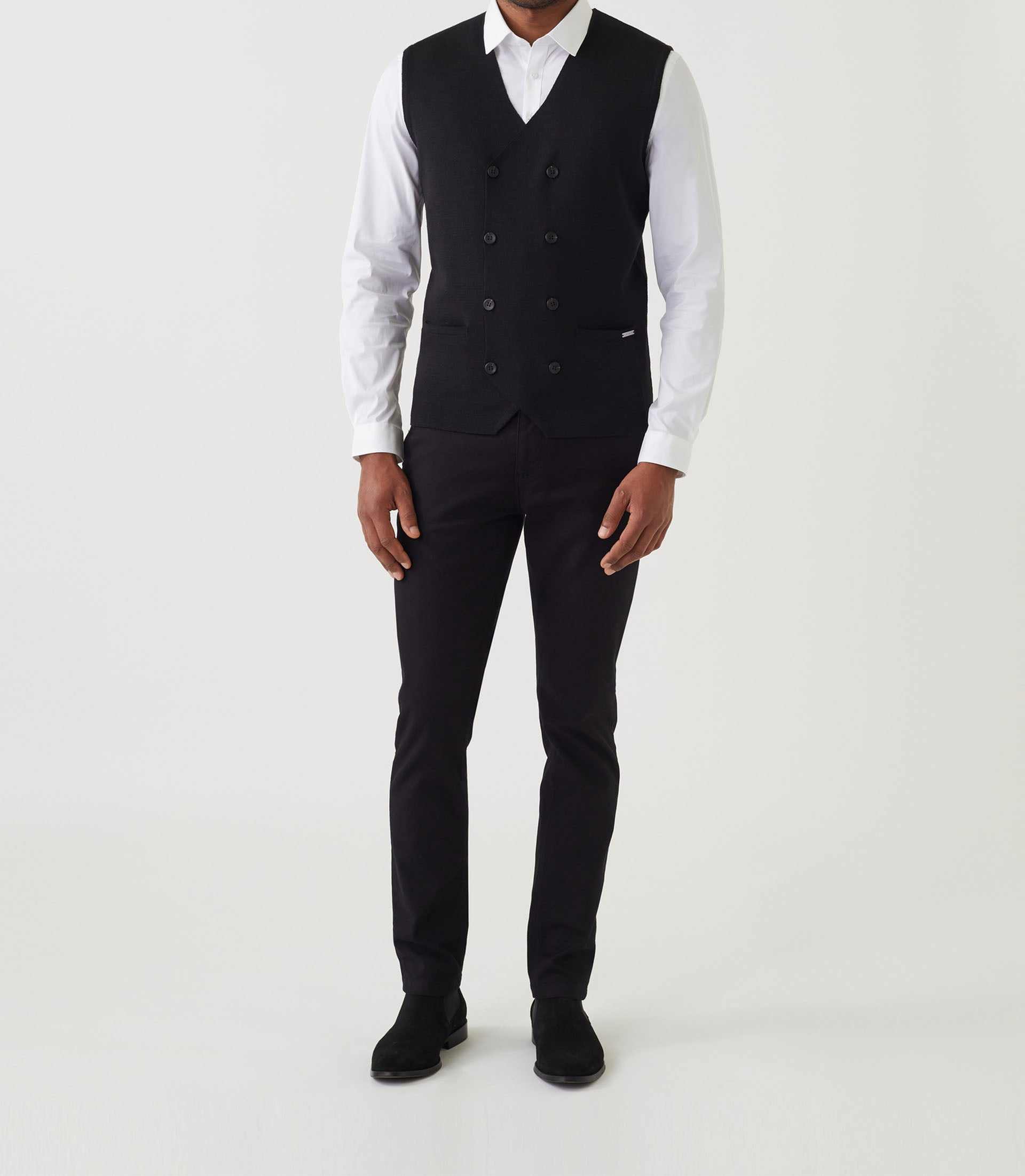 Gilet casual fantaisie noir "Larsen" - IZAC