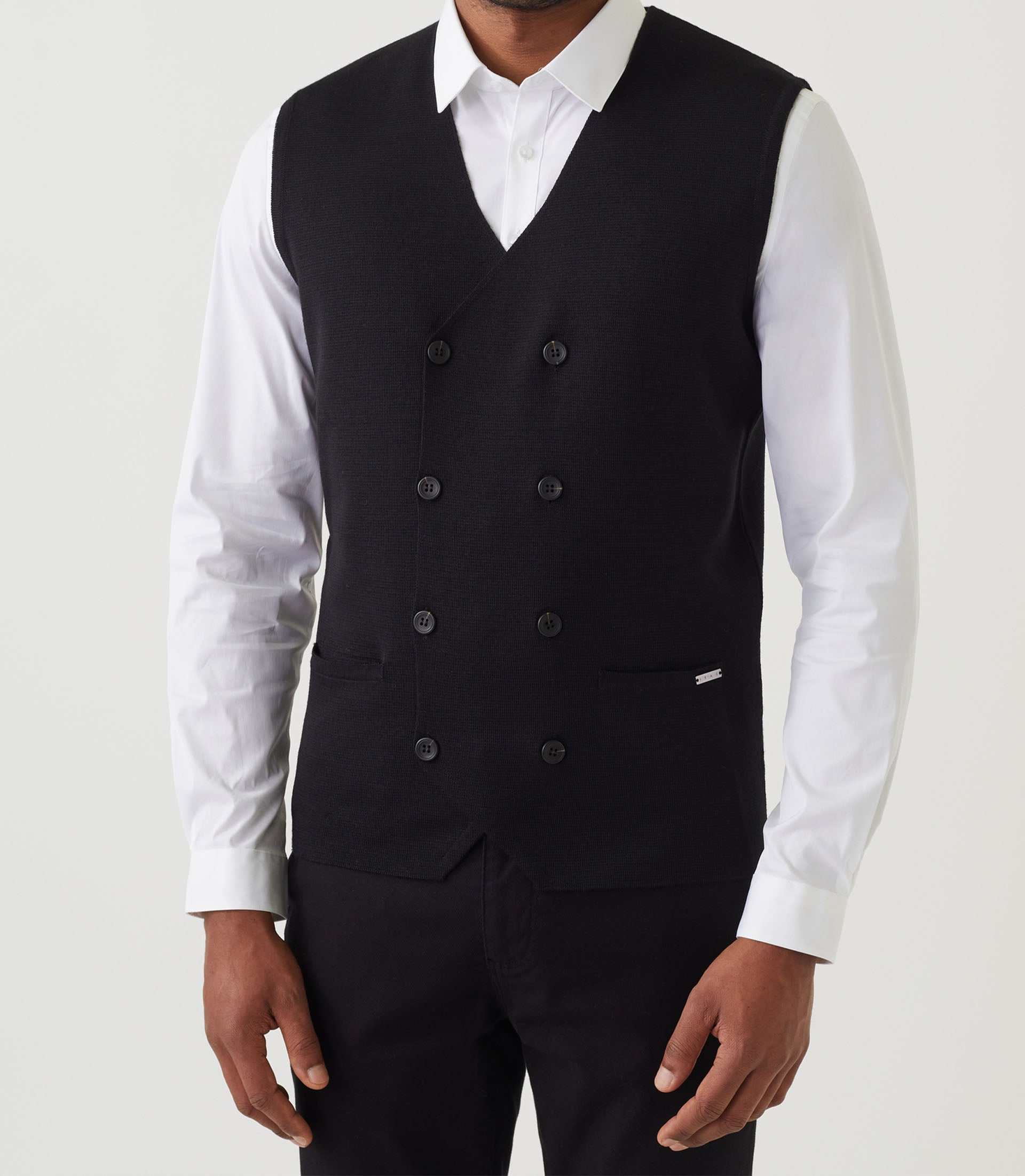 Gilet casual fantaisie noir "Larsen" - IZAC