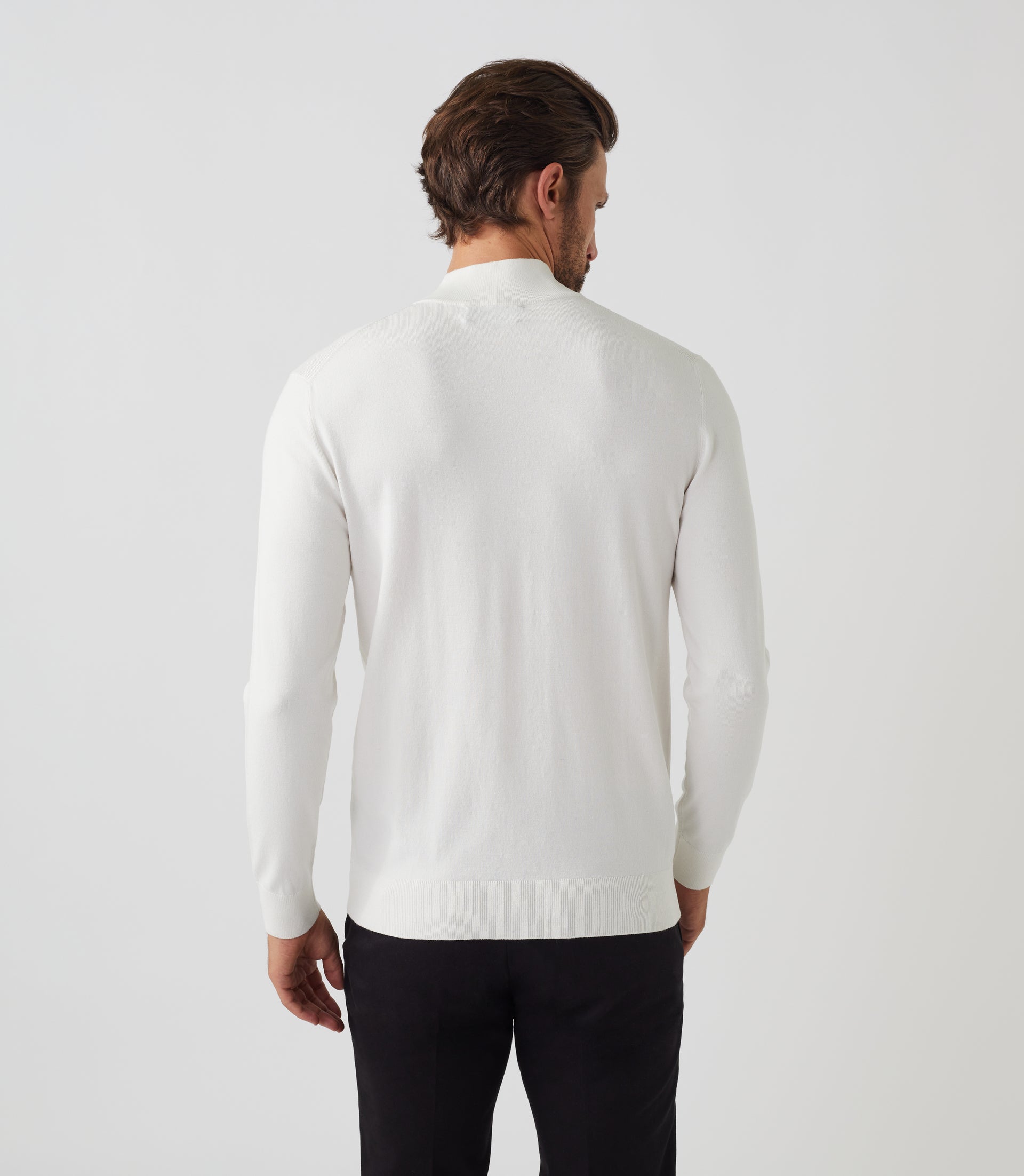 Pull col rond montant écru "Lazare" - IZAC