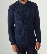 Pull col rond bleu "Sarbello" - IZAC